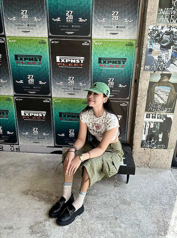 Y2K Green Plaid Print High Waist Cargo Denim Shorts Jorts