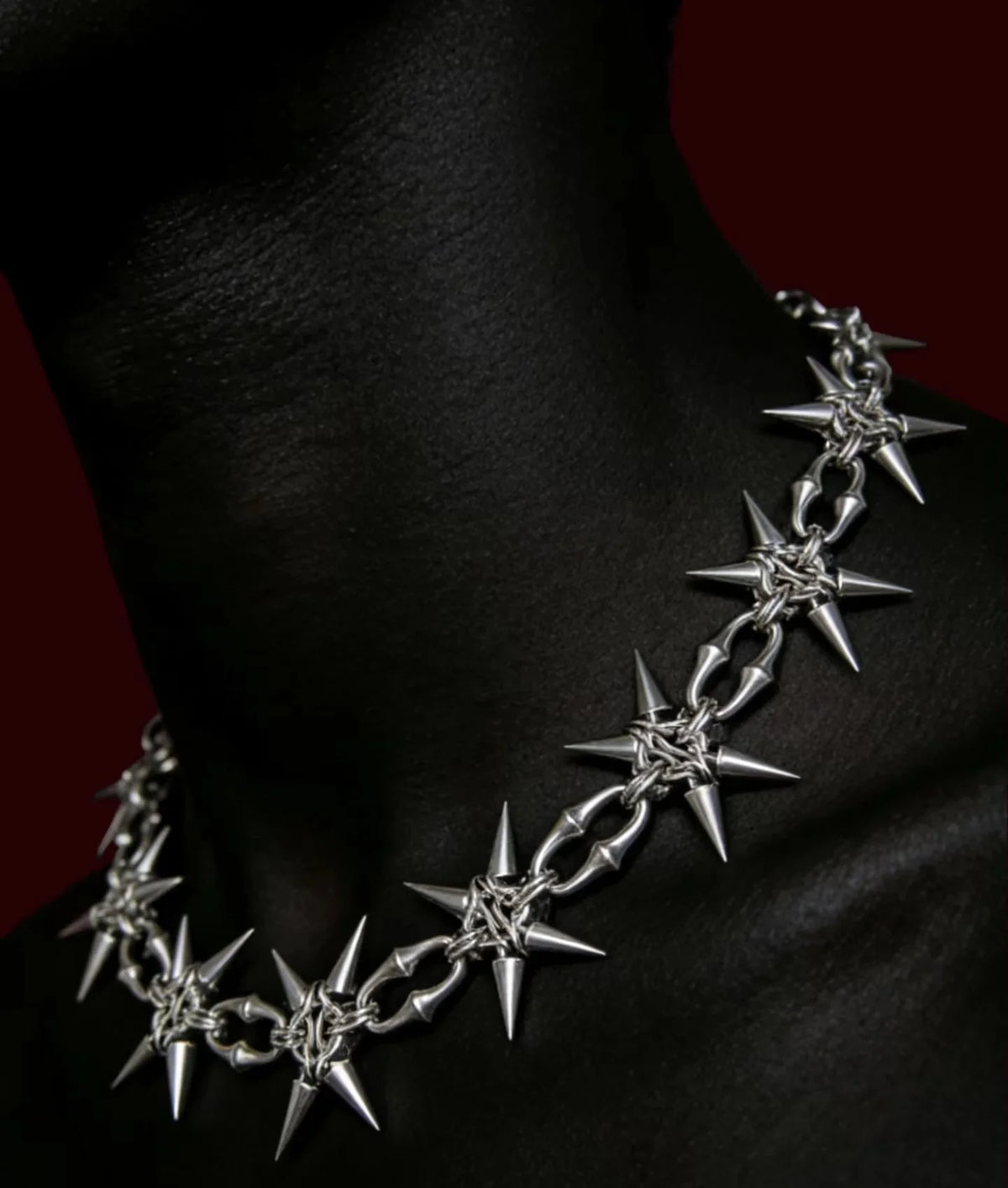 Y2K Grunge Mace Rivet Chain Necklace