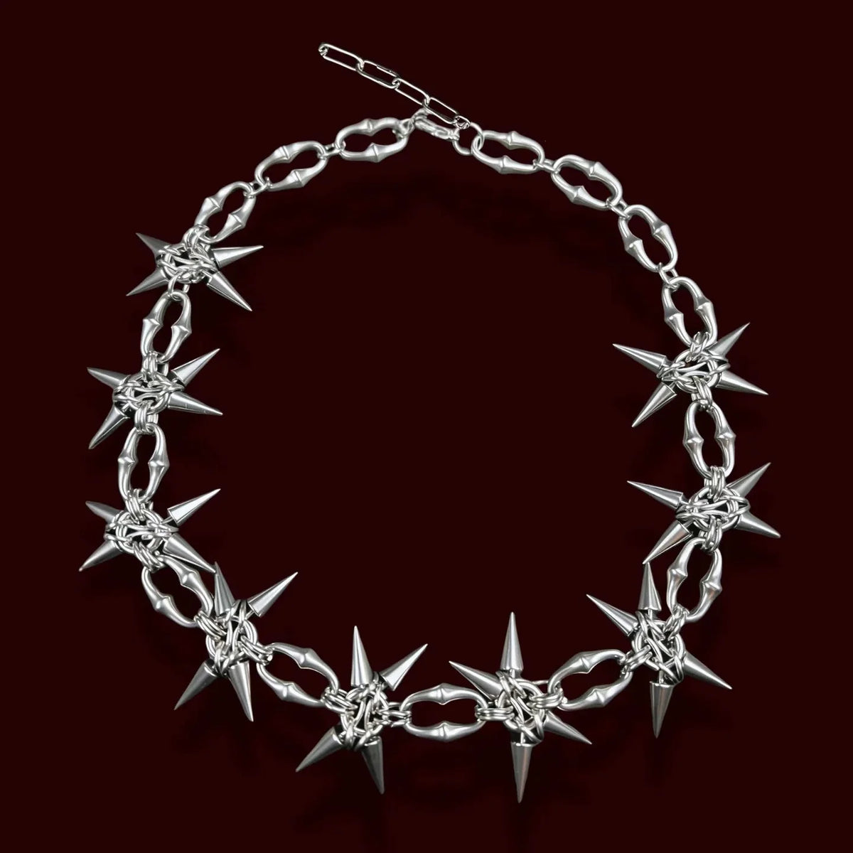 Y2K Grunge Mace Rivet Chain Necklace