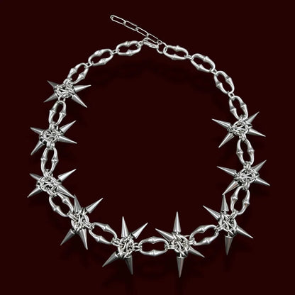 Y2K Grunge Mace Rivet Chain Necklace