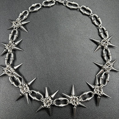 Y2K Grunge Mace Rivet Chain Necklace
