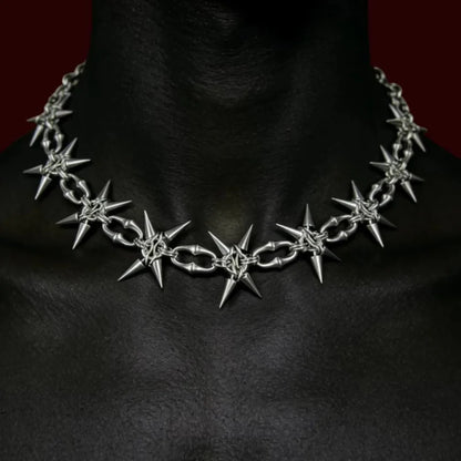 Y2K Grunge Mace Rivet Chain Necklace