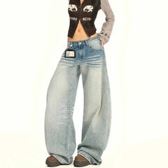 Y2K Grunge Wide Leg Japanese Boyfriend Fit Barrel Jeans