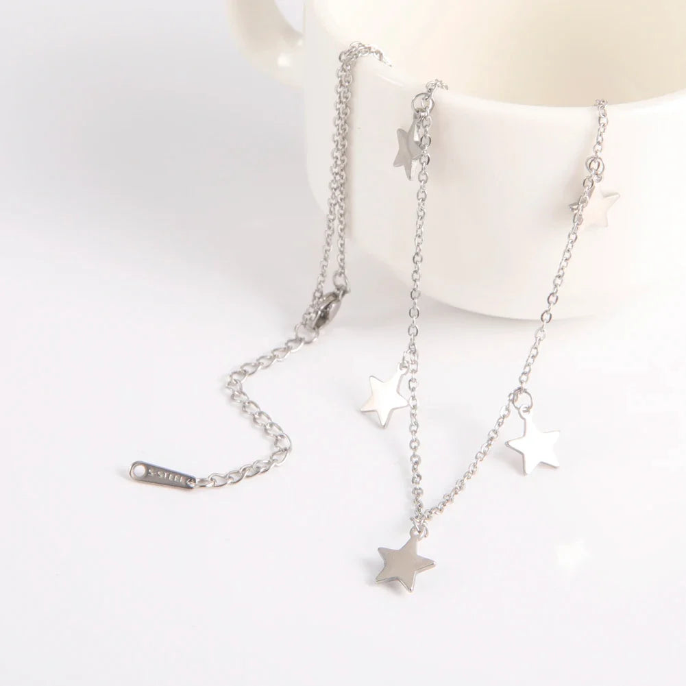 Y2K Hanging Stars Choker Necklace
