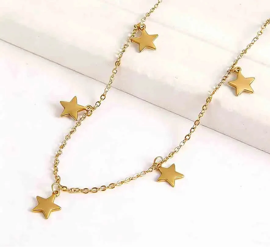 Y2K Hanging Stars Choker Necklace