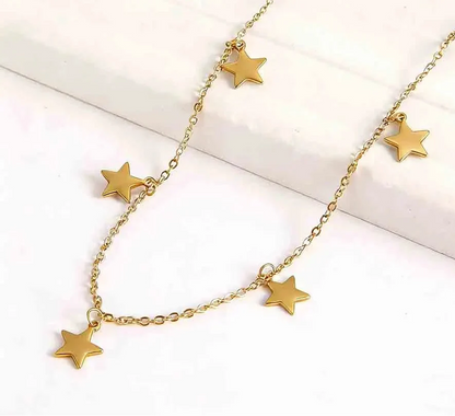 Y2K Hanging Stars Choker Necklace