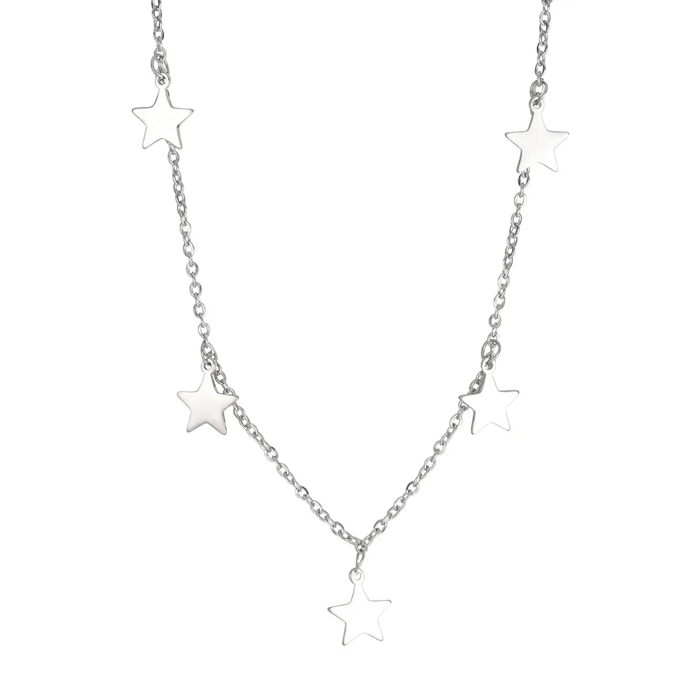 Y2K Hanging Stars Choker Necklace