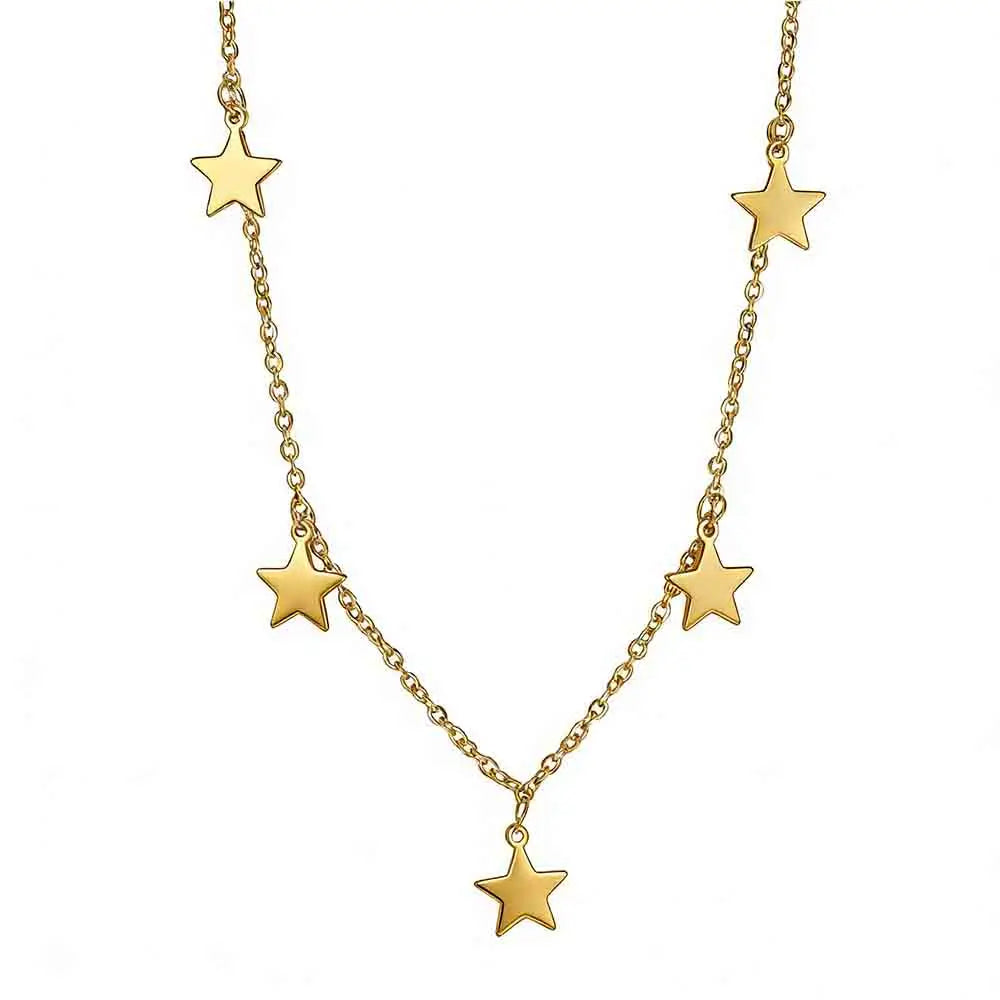 Y2K Hanging Stars Choker Necklace