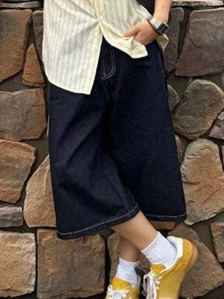 Y2K High Waist Denim Loose Fit Shorts Jorts