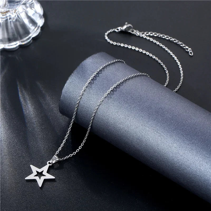 Y2K Hollow Star Pentagram Pendant Necklace