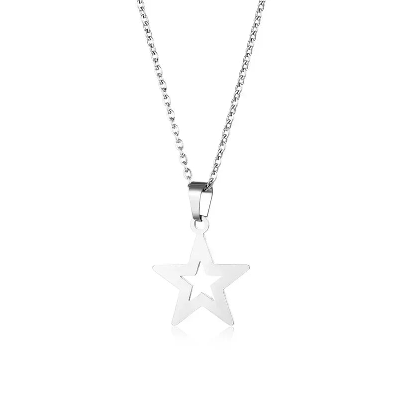 Y2K Hollow Star Pentagram Pendant Necklace