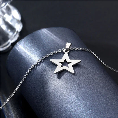 Y2K Hollow Star Pentagram Pendant Necklace