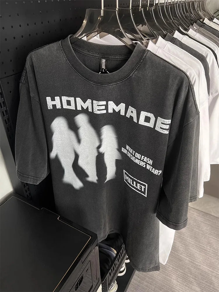 Y2K Homemade Blurred Vision Graphic T-Shirt