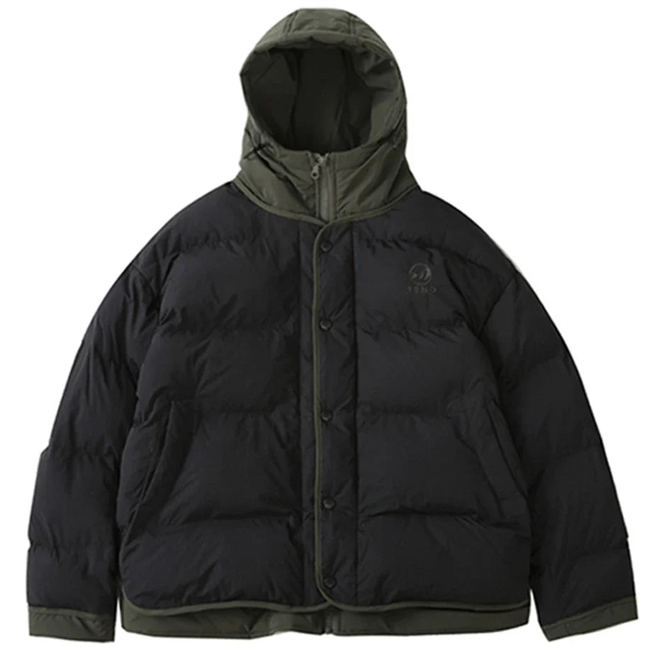 Y2K Hooded Mock Layered Padded Jacket Coat