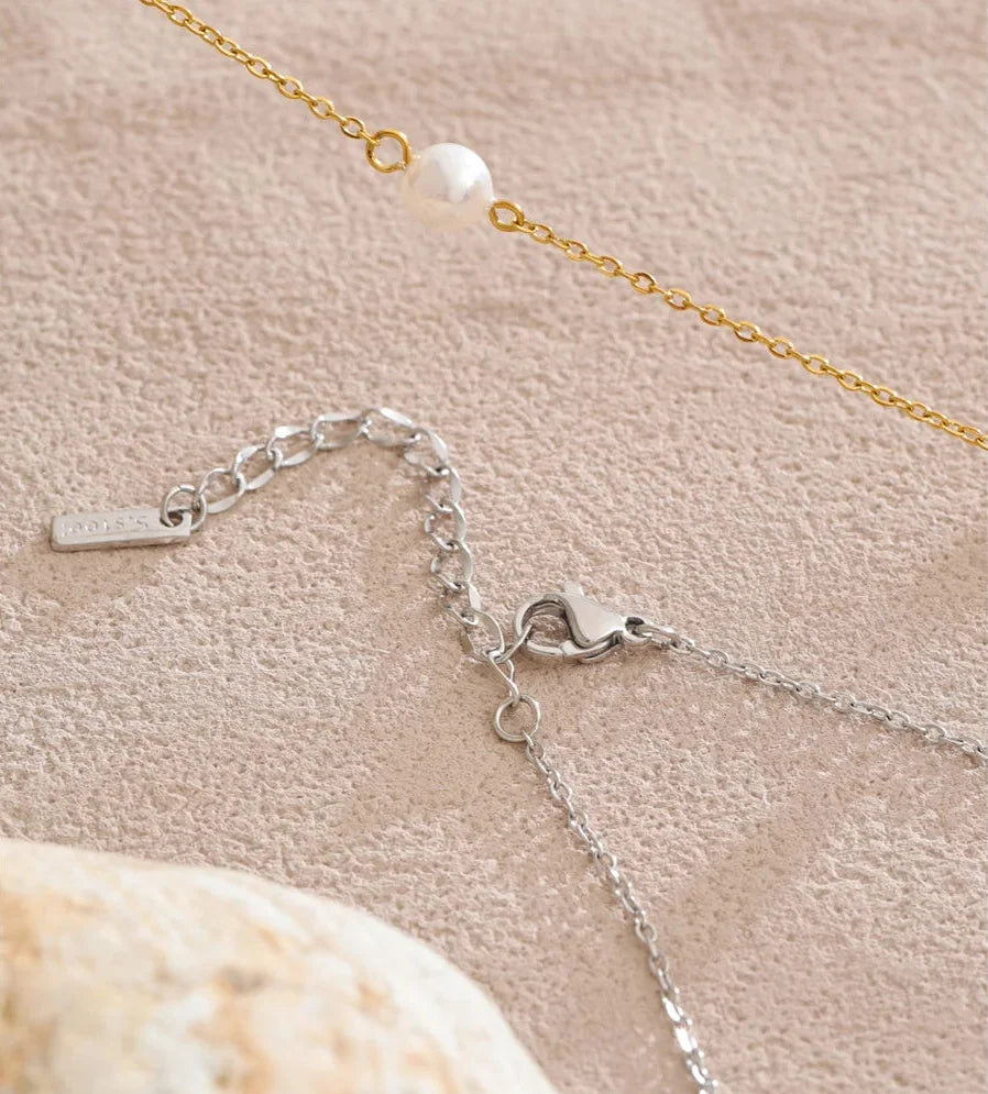 Y2K Imitation Pearls Zirconia Layered Chain Necklace