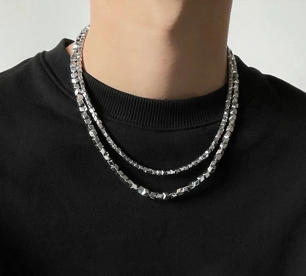 Y2K Irregular Chunk Steel Necklace