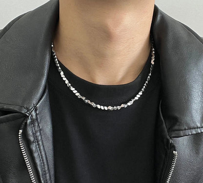 Y2K Irregular Chunk Steel Necklace
