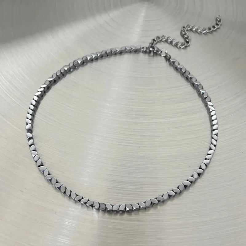 Y2K Irregular Chunk Steel Necklace