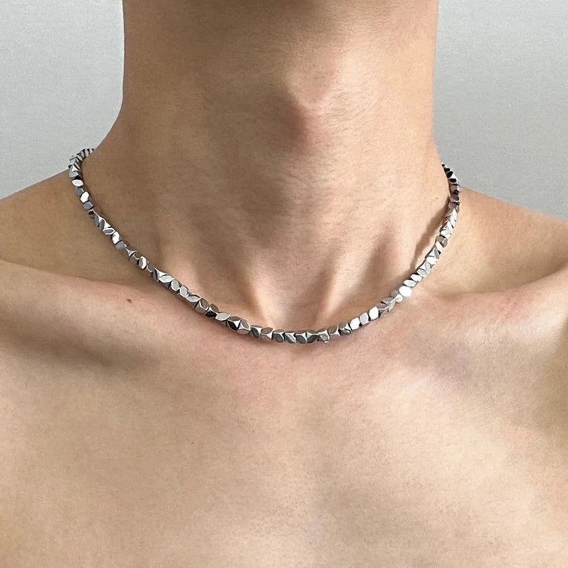 Y2K Irregular Chunk Steel Necklace