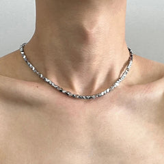 Y2K Irregular Chunk Steel Necklace