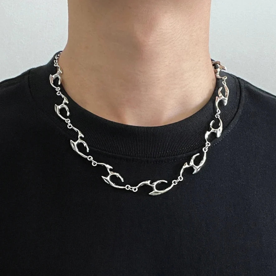 Y2K Irregular Flame Decal Necklace