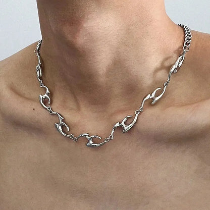 Y2K Irregular Flame Decal Necklace