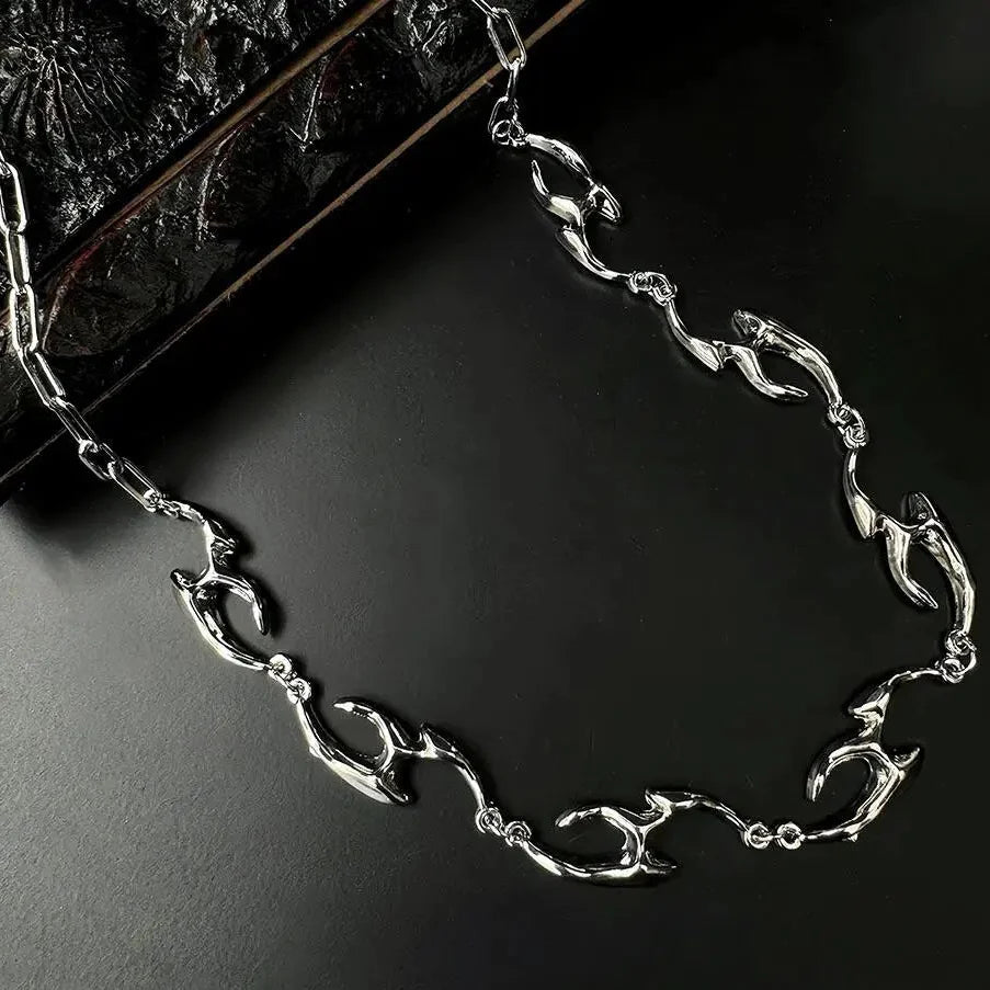 Y2K Irregular Flame Decal Necklace