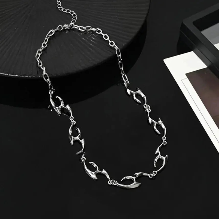 Y2K Irregular Flame Decal Necklace