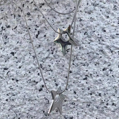 Y2K Irregular Star Aesthetic Pendant Necklace