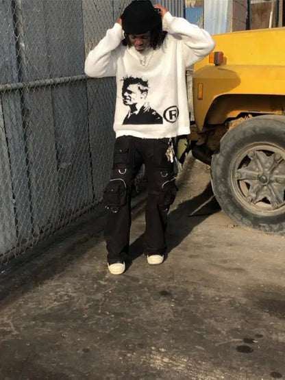 Y2K Knitted Graphic Jumper