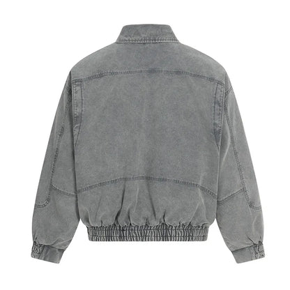 Y2K Lapel Airplane Buckle Denim Jacket