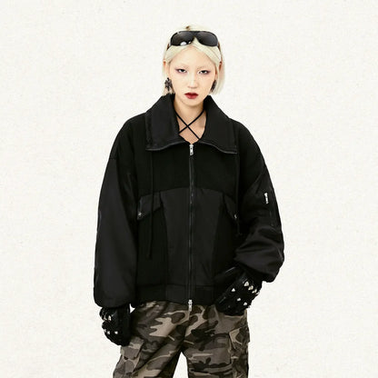 Y2K Large Pocket Bomber Jacket