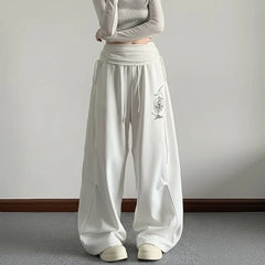 Y2K Layered High Waist Baggy Boyfriend Sweatpants Joggers Trousers