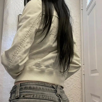 Y2K Cropped Cream Jacket