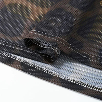 Y2K Leopard Print Mesh Jersey