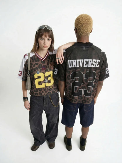 Y2K Leopard Print Mesh Jersey