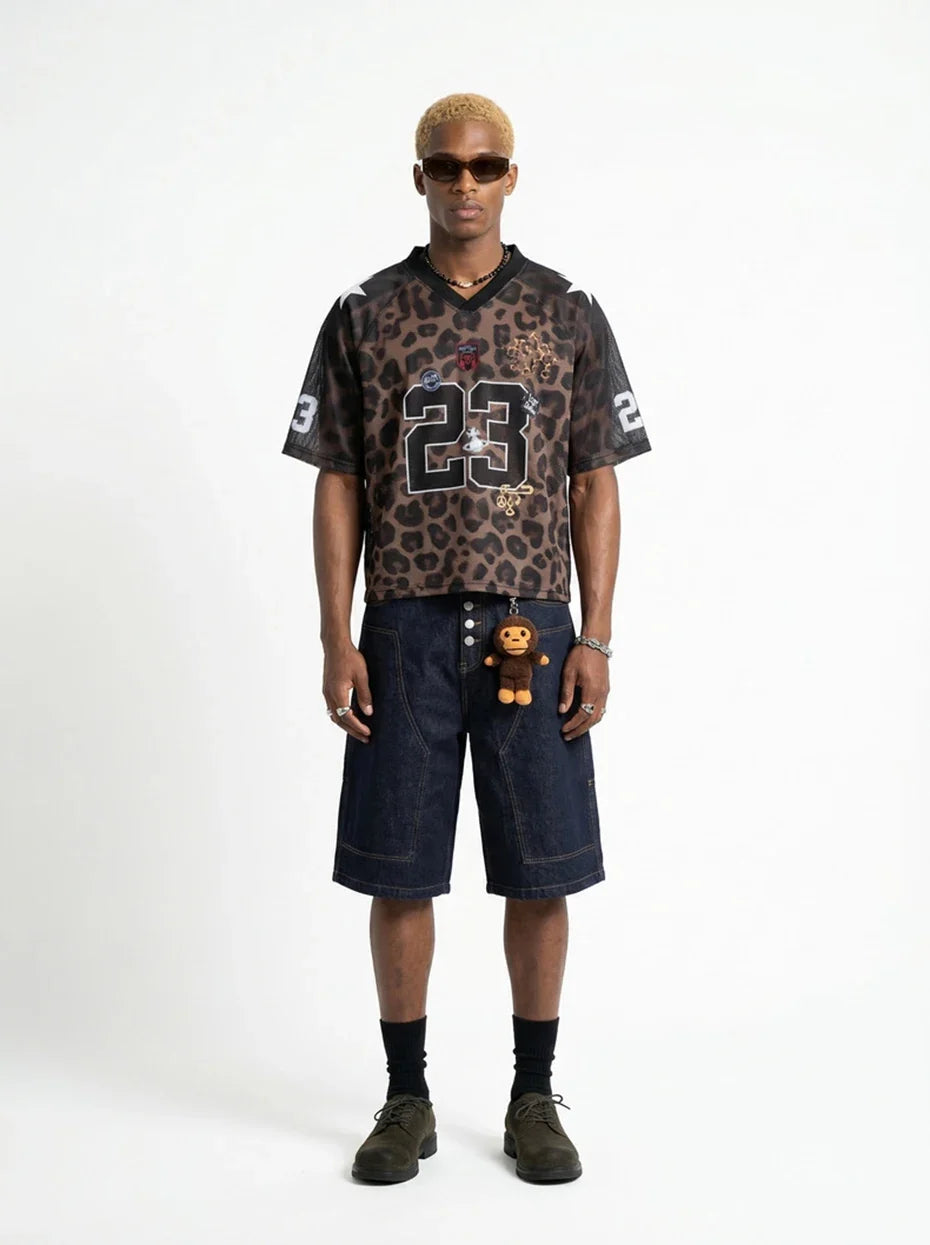 Y2K Leopard Print Mesh Jersey