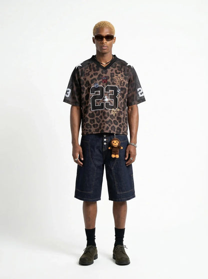 Y2K Leopard Print Mesh Jersey