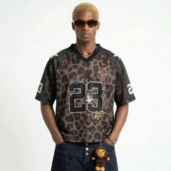 Y2K Leopard Print Mesh Jersey