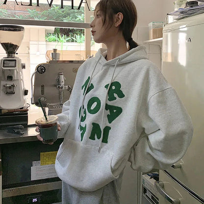 Y2K Letter Collage Baggy Womens Hoodie