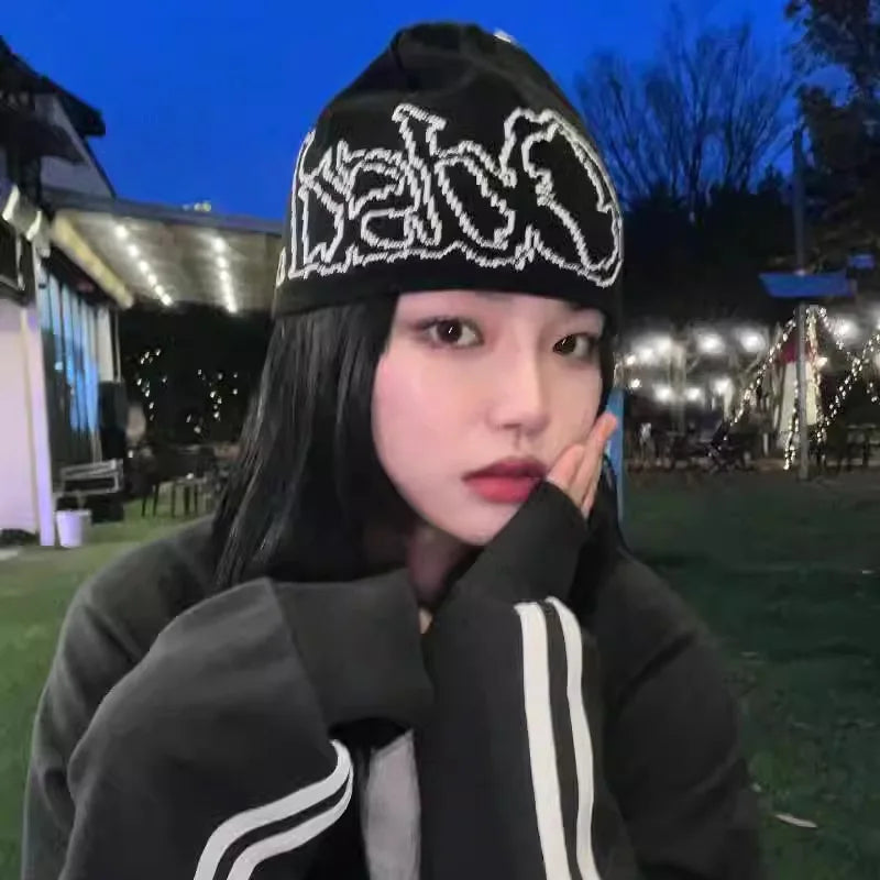 Y2K Letter Jacquard Graphic Beanie
