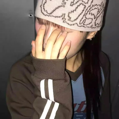 Y2K Letter Jacquard Graphic Beanie