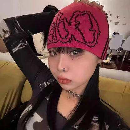 Y2K Letter Jacquard Graphic Beanie