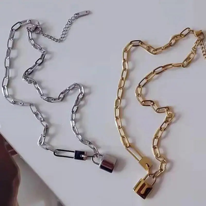 Y2K Letter Love Lock Pendant Necklace