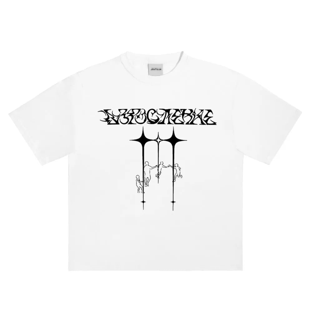 Y2K Line Graph Graphic T-Shirt