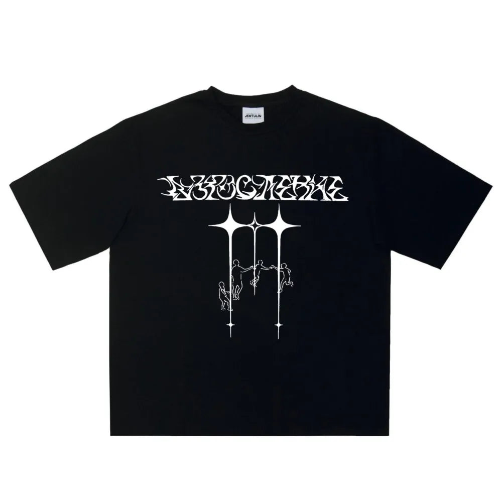 Y2K Line Graph Graphic T-Shirt