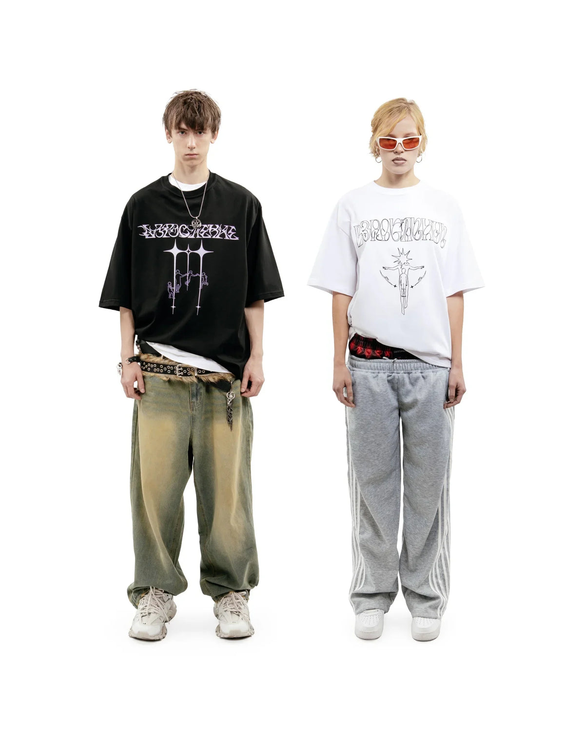 Y2K Line Graph Graphic T-Shirt