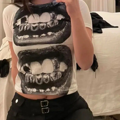 Y2K Lips Crop Top