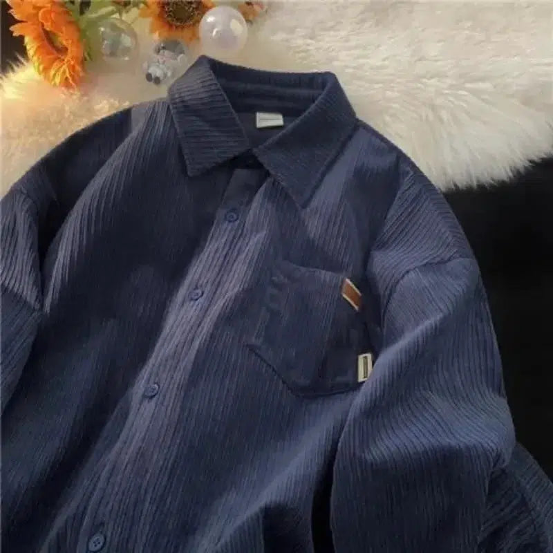 Y2K Long Sleeve Corduroy Shirt