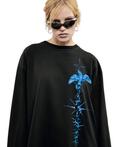 Y2K Long Sleeve Holy Graphic Top T Shirt